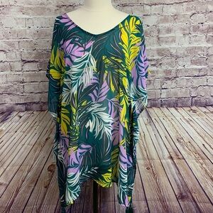 Palisades Beach Club Tropical Swim Coverup